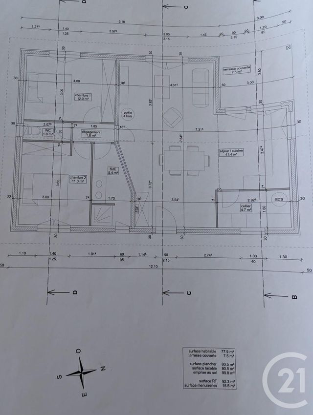 maison à vendre - 3 pièces - 78.0 m2 - HOURTIN - 33 - AQUITAINE - Century 21 Agence Biran